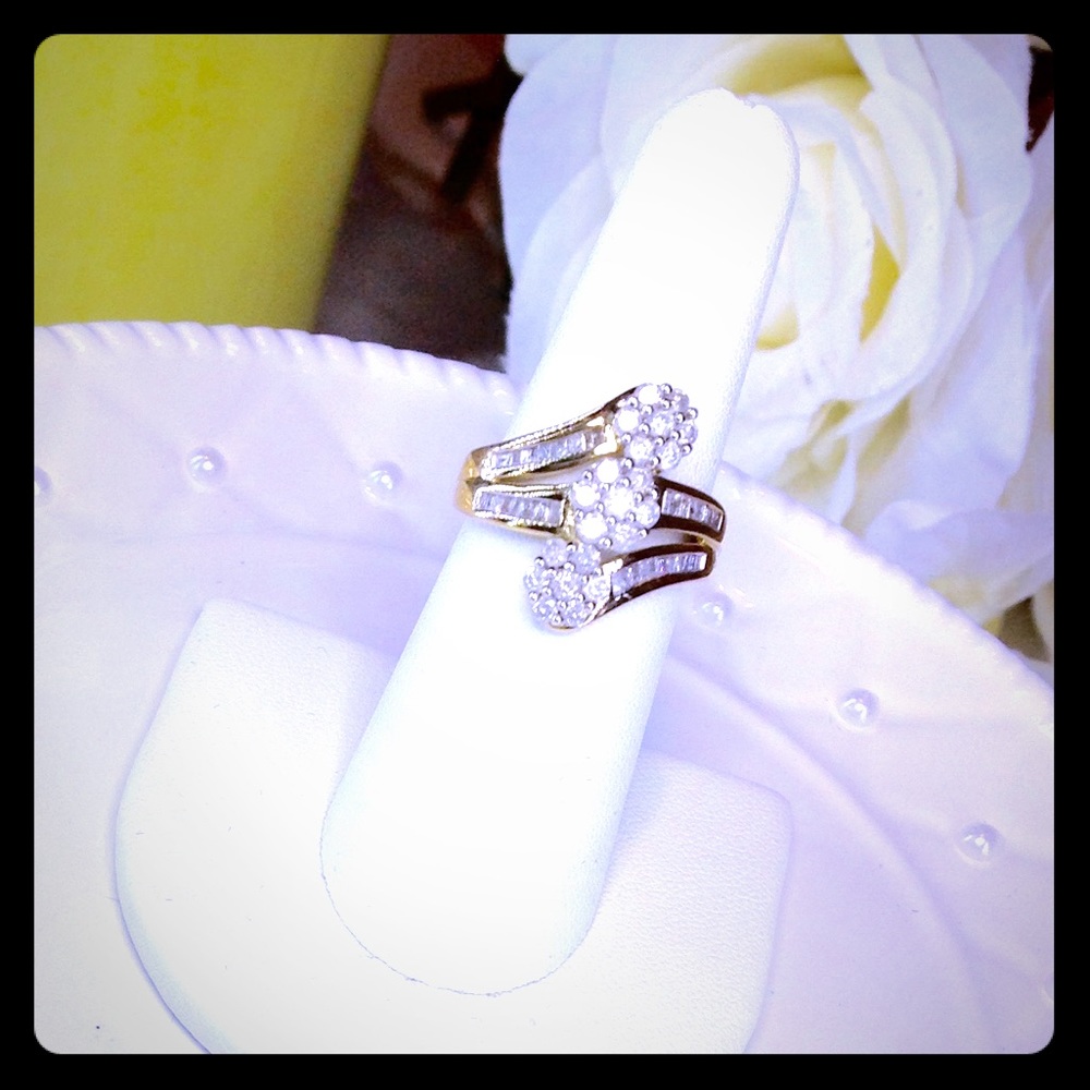 Diamond Ring 18K YG Over Sterling Silver 1.00 ct.